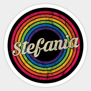 Stefania - Retro Rainbow Faded-Style Sticker